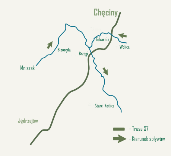 Mapa spływów – Nida i Biała Nida